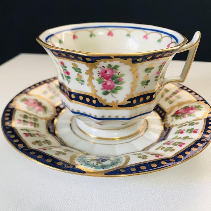 ドレスデン  カールティーメ　薔薇　コバルト　窓絵　コレクション　レア　④ Amazon.co.jp: ドレスデン カールティーメ 薔薇 コバルト 窓絵